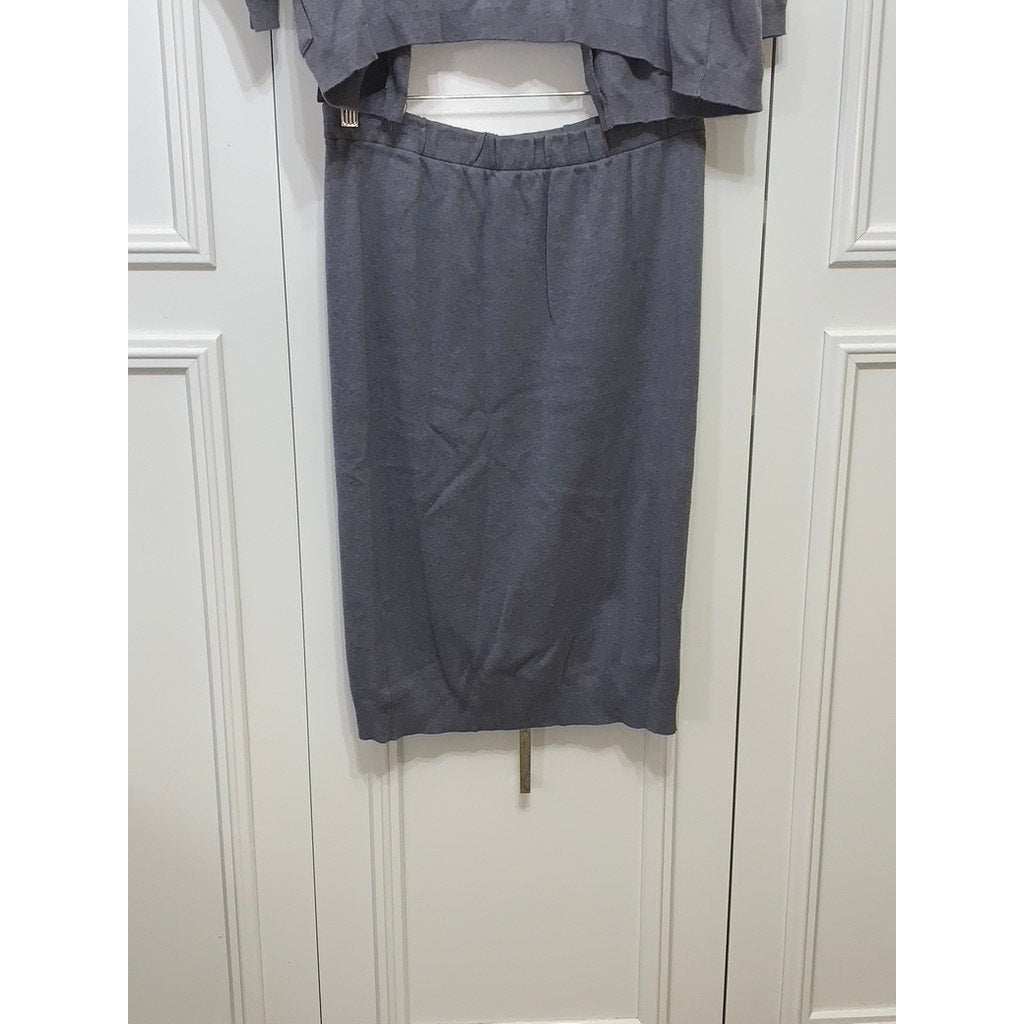 Lizsport Women's Lounge Set Gray Long Sleeve Size Large Casual Fall Outfit