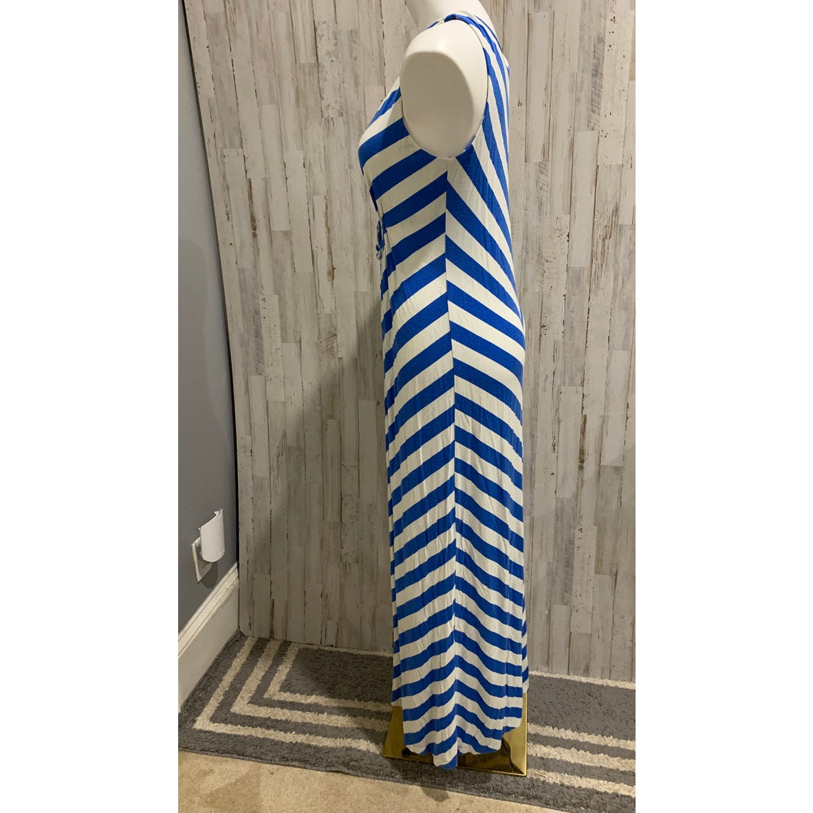 Tommy Bahama Maxi Dress Womens Small Blue & White Chevron