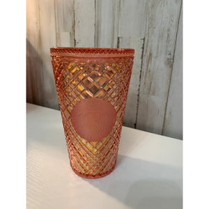 Starbucks Rose Gold Jeweled Tumbler Cup 16 oz Siren Logo Lid NO STRAW
