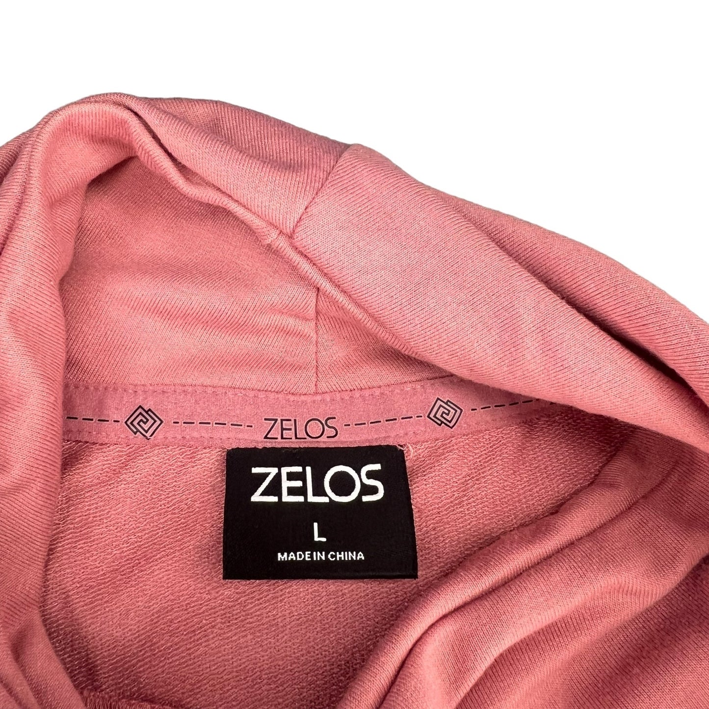 Zelos Women's Large Pink/Coral Turtleneck Long Sleeve Kangaroo Pocket Sweatshirt