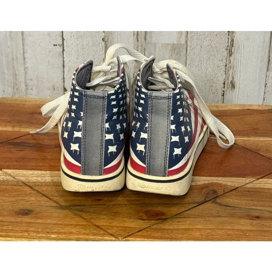 Heelys Youth Size 3 American Flag High-Top Skate Sneakers