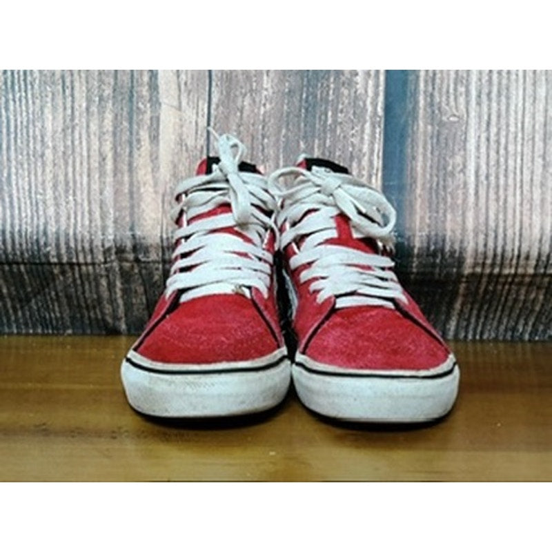 Vans Sk8-Hi Kids High Top Red/Gray Checkerboard Size 3Y