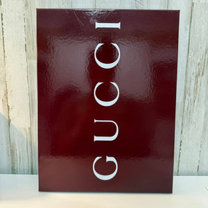 Gucci Rigid Gift Storage Box Glossy Burgundy White Logo Lid 16x12x2