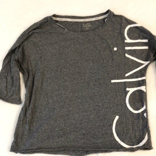 Calvin Klein performance logo grey top L EUC