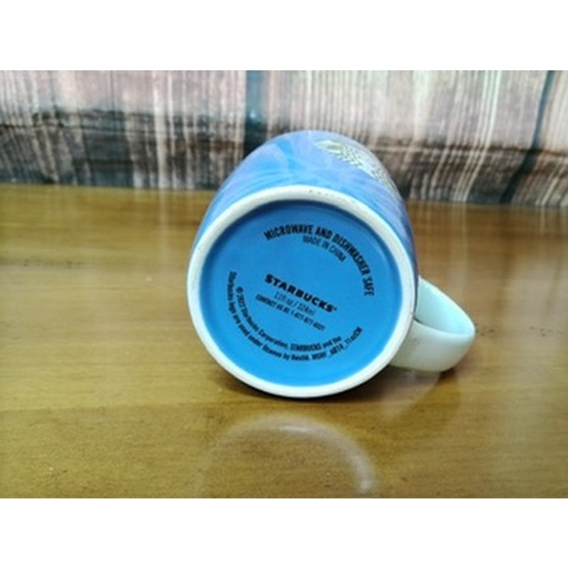 Starbucks Coffee Mug Cup Blue Geometric Siren Logo 11 oz
