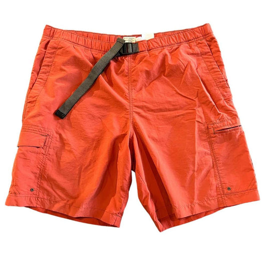 Columbia Men's Orange Casual Cargo Hiking Nylon Shorts Belted/Lined Size Medium