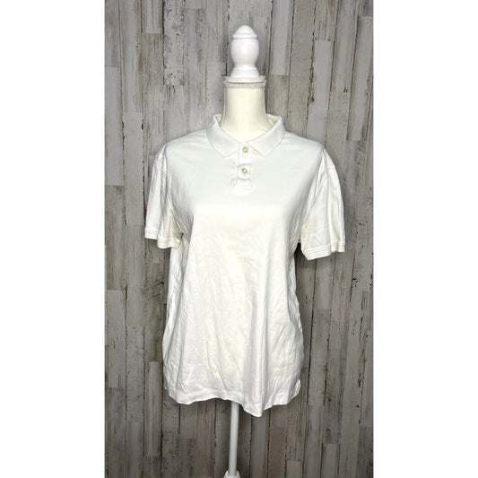 Banana Republic Men's White Short Sleeve Polo Shirt Size Medium Casual