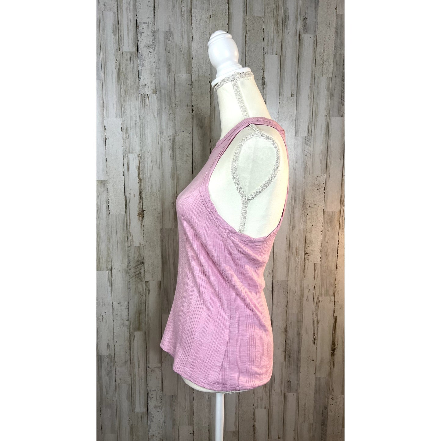 Anthropologie Pilcro Women's Medium Pink Ribbed Tank Top Sleeveless Racerback