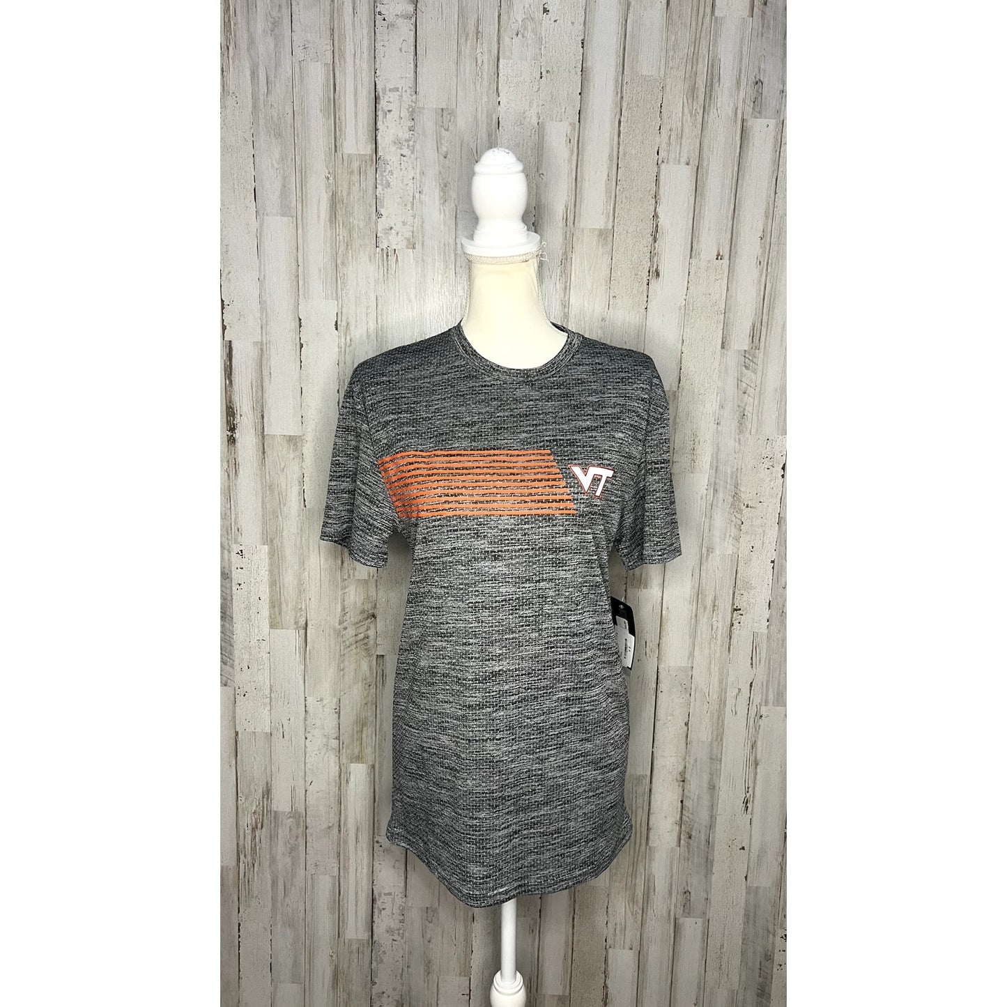 NWT Captivating Athletics Men's Virginia Tech T-Shirt Gray/Orange Size Small