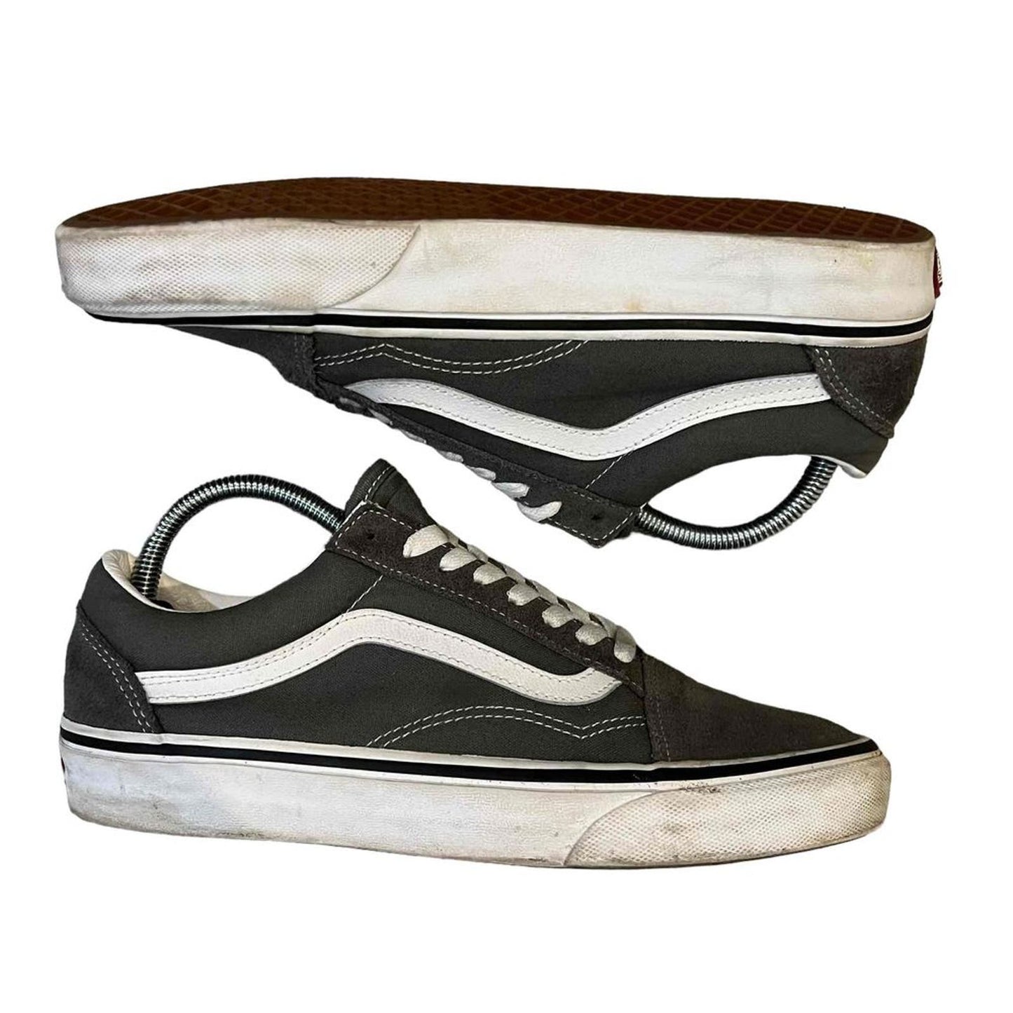 Vans Old Skool Grey Low-Top Lace-Up Unisex Sneakers Size Men 8 / Women 9.5