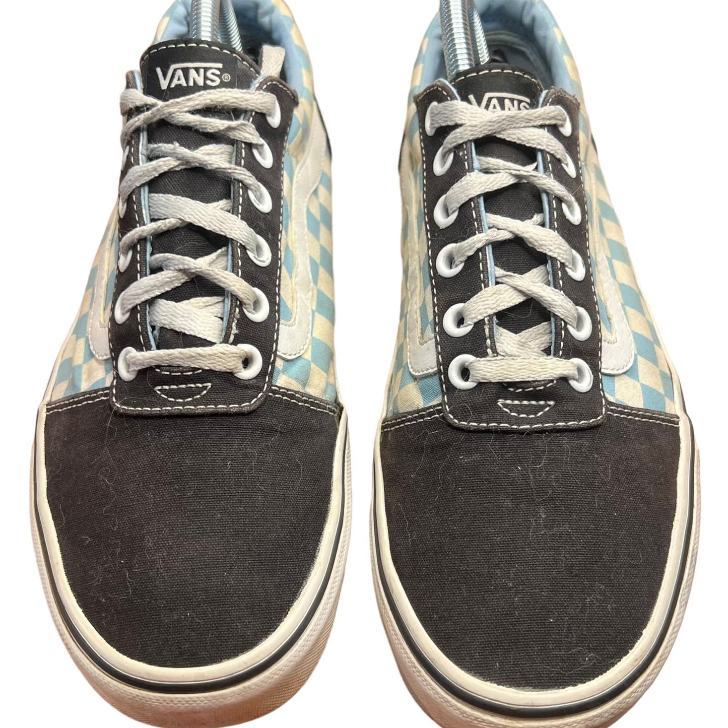 Vans Authentic Old Skool Baby Blue/True White Checkerboard Sneakers - Women's 10