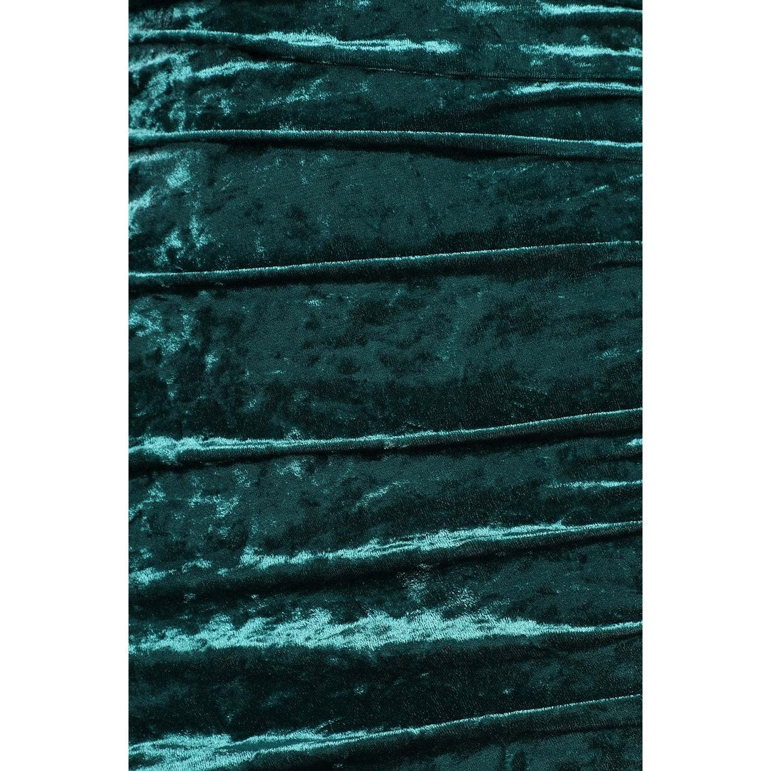Lulus Women's One-Shoulder Mini Dress Teal Crushed Velvet Size Medium