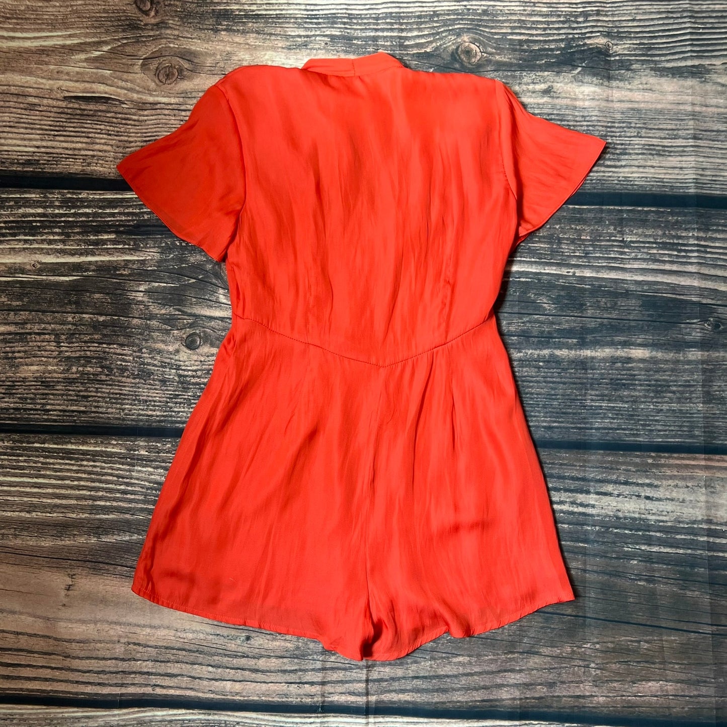 NWT Honey Punch Women's Orange Short Sleeve Romper Size Small Casual Summer Wear