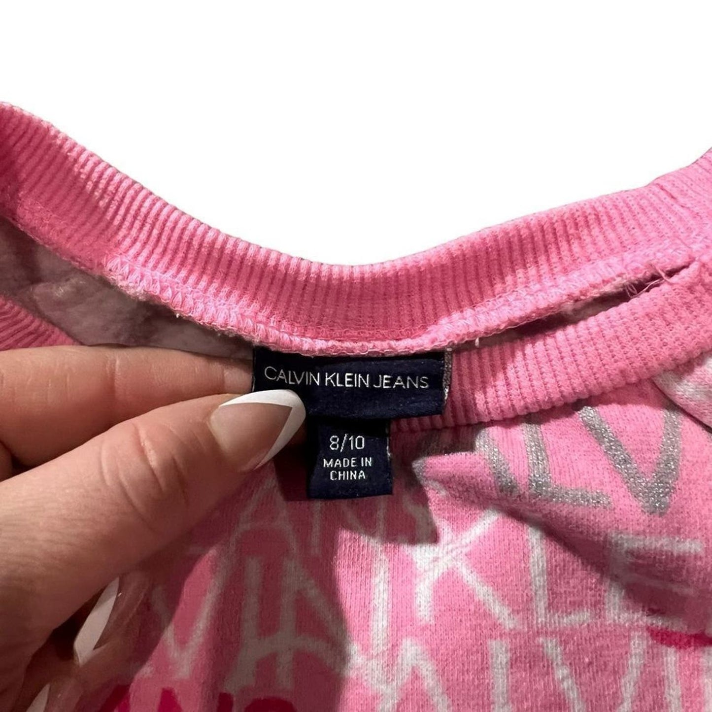 Calvin Klein Girl’s Pink All Over Print Crewneck Size 8/10