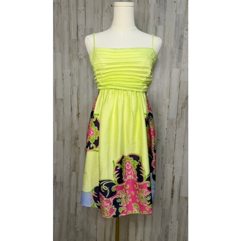NWT Delfi Collective Ava Dress Medium Yellow Floral Print Mini Party Sleeveless