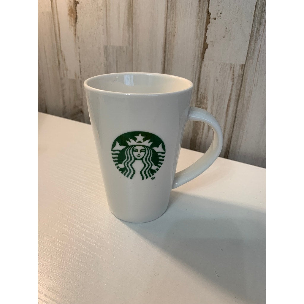 Starbucks Coffee Mug Cup White Green Mermaid Logo 12 fl oz