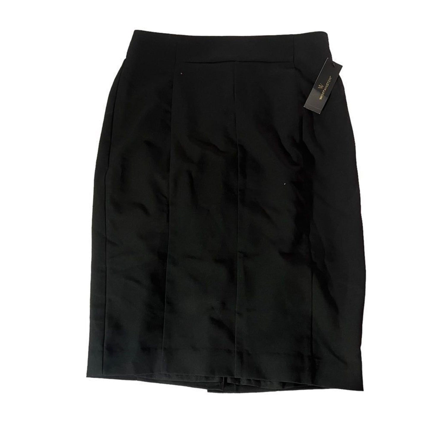 NWT Worthington Skirt Womens Size 8 Black Straight Pencil Knee Length Back Zip