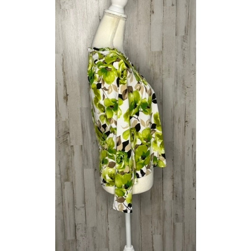 LINK Women's Floral Long Sleeve Blouse Green Size Small Casual Spring Top