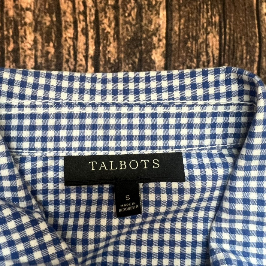 Talbots Women's Blue & White Gingham Check Jacket Size Small Casual