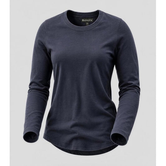 Athleta Top Womens XXS Navy Blue Long Sleeve Crew Neck Performance Shirt