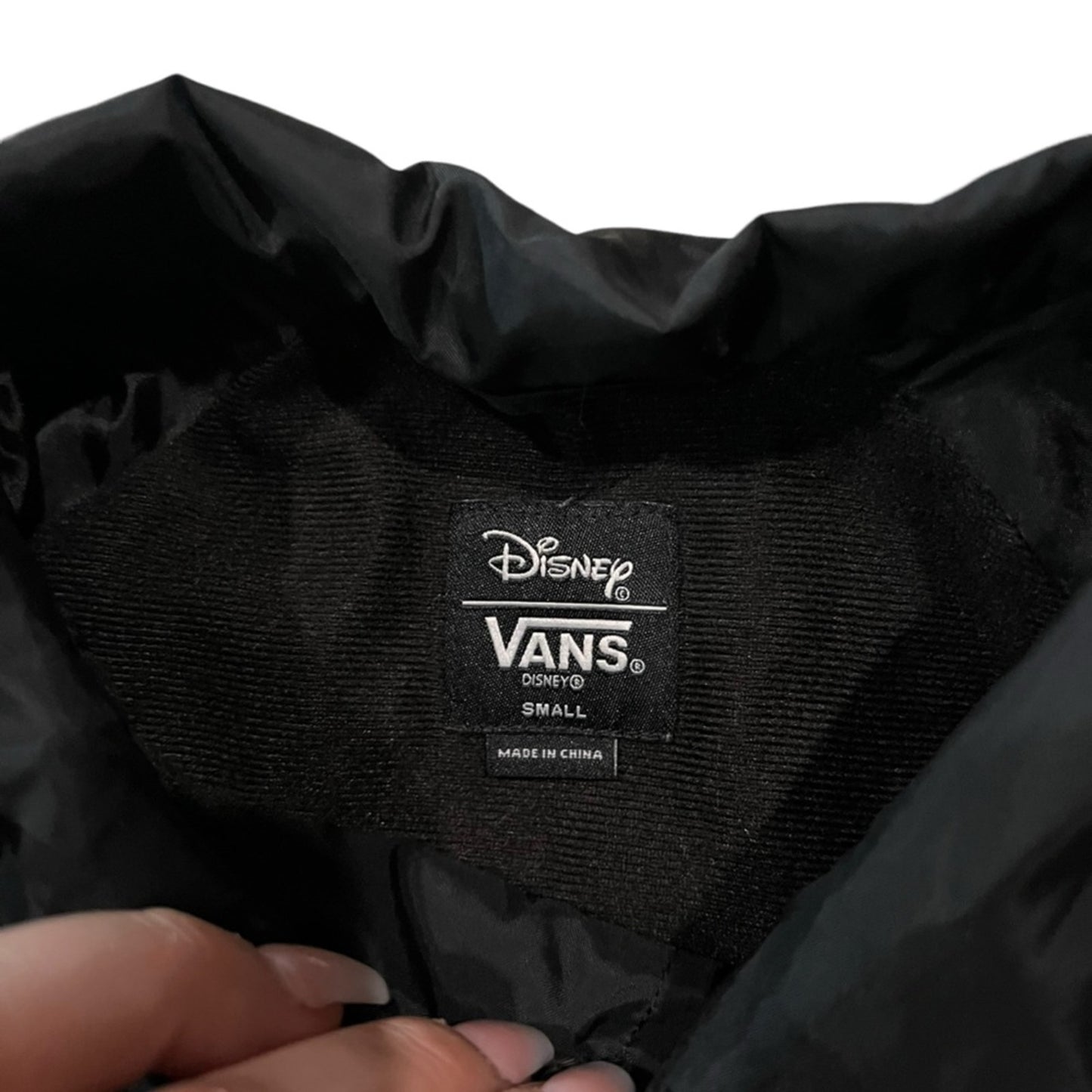 Vans x Disney Mickey Mouse Coach Windbreaker Jacket Black Size Small