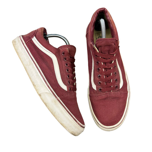 VANS Old Skool Burgundy Canvas Unisex Lace-Up Sneakers Men's 6/Women's 7.5