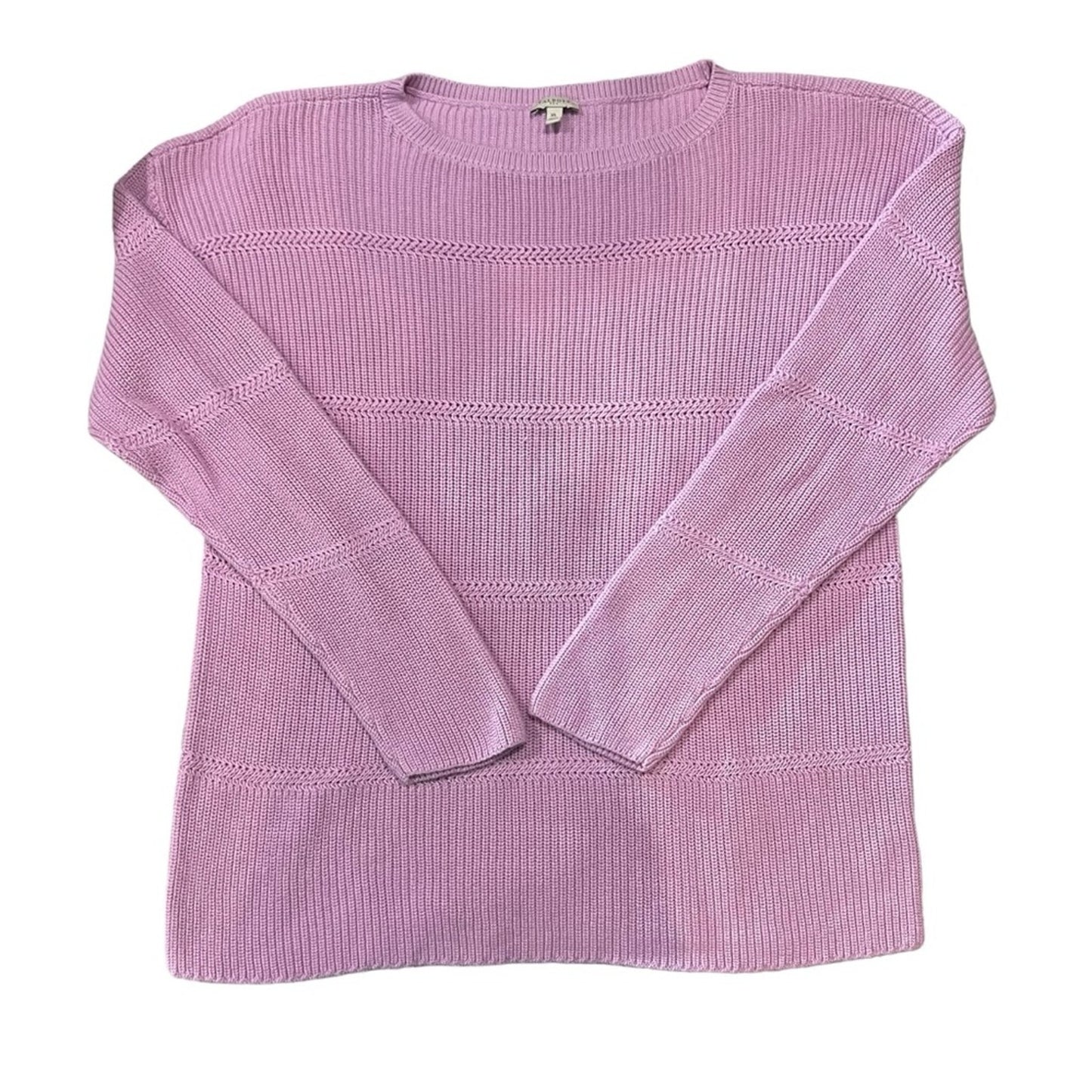 Talbots Sweater Womens XL Lavender Purple Ribbed Knit Pullover Crew Neck