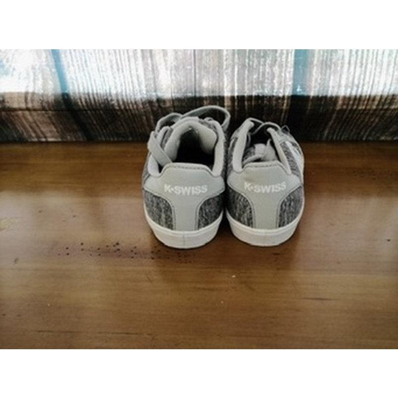 K-Swiss Court Tiebreak II Gray White Lace-Up Shoes size 3.5