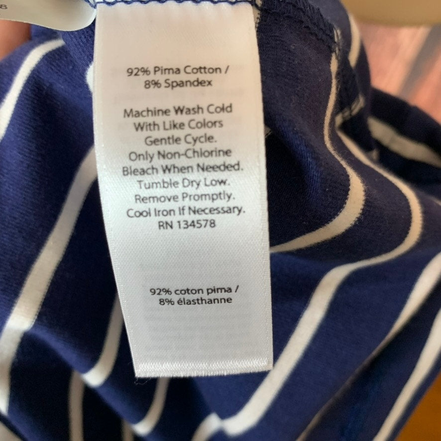 Vineyard Vines Girls Dress Size Large Navy Blue White Striped