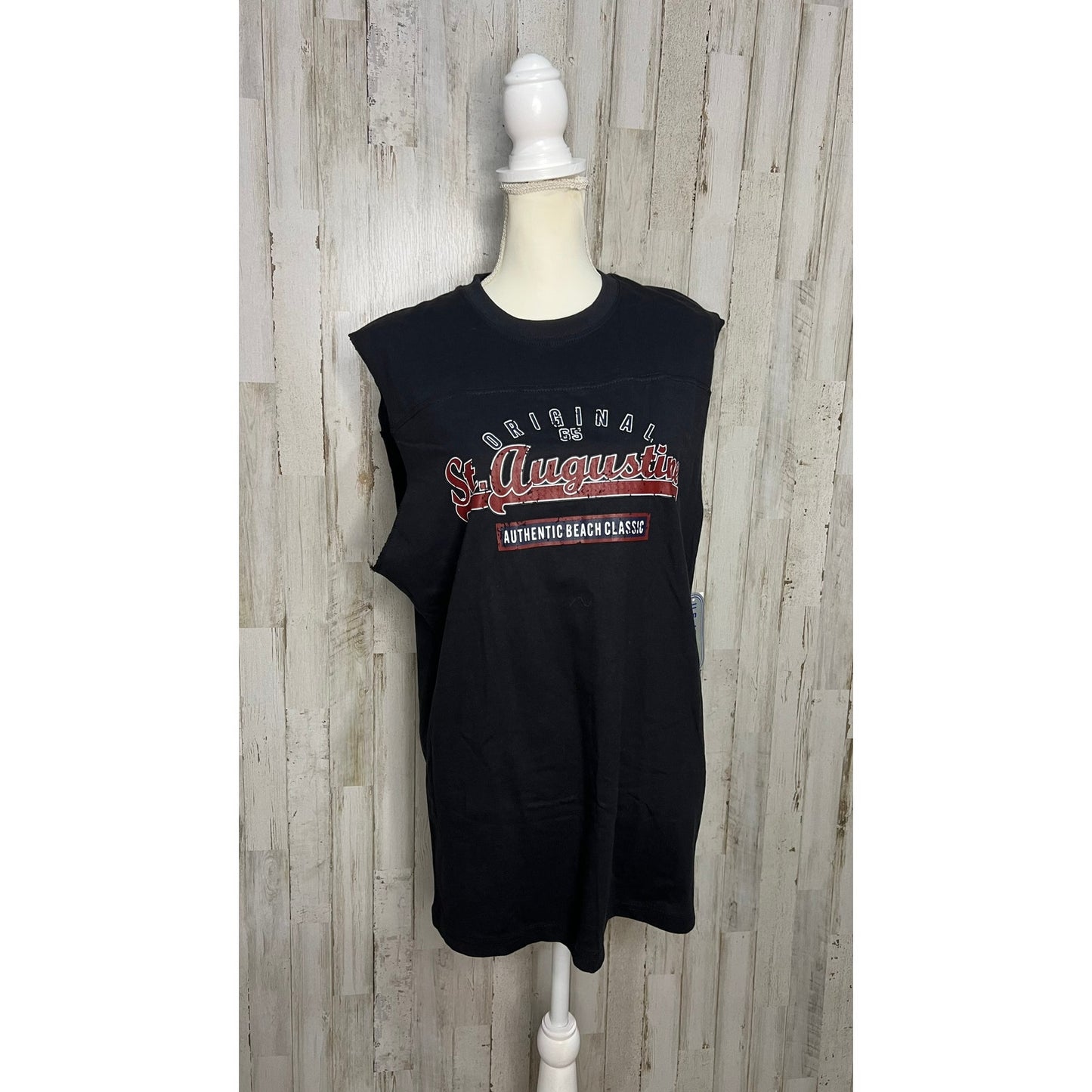 NWT St. Augustine Men's Large Black Sleeveless Graphic Tee