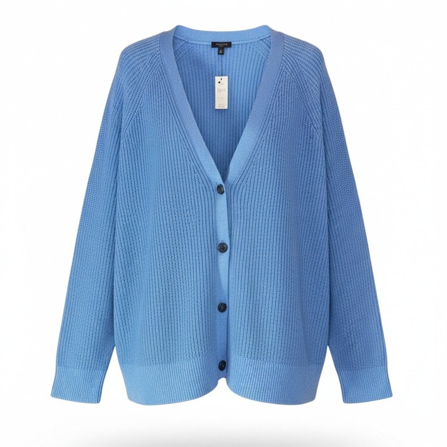 NWT Talbots Cardigan Sweater Womens Plus 2X Blue Button Front V-Neck Knit