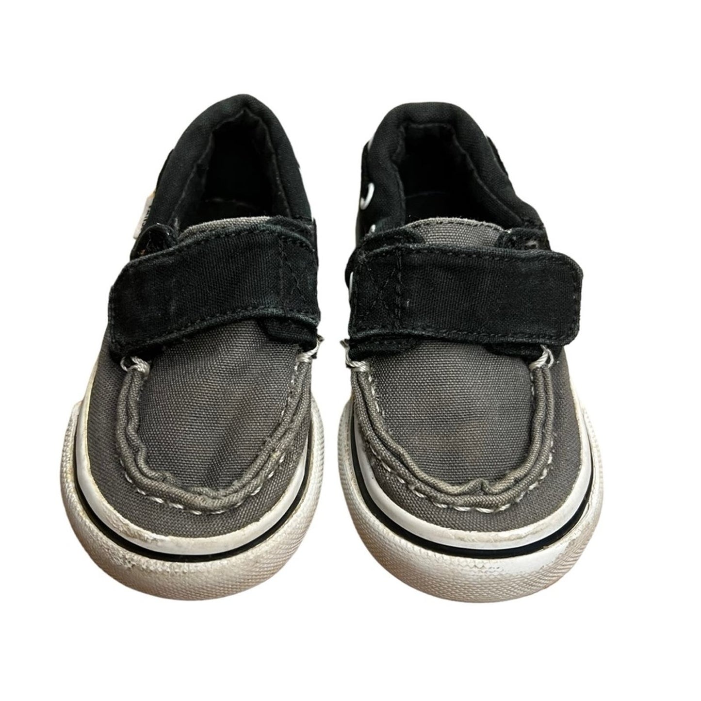 Vans Loafers Boat Shoes with Strap - Gray/Black, Toddler Size 4.5