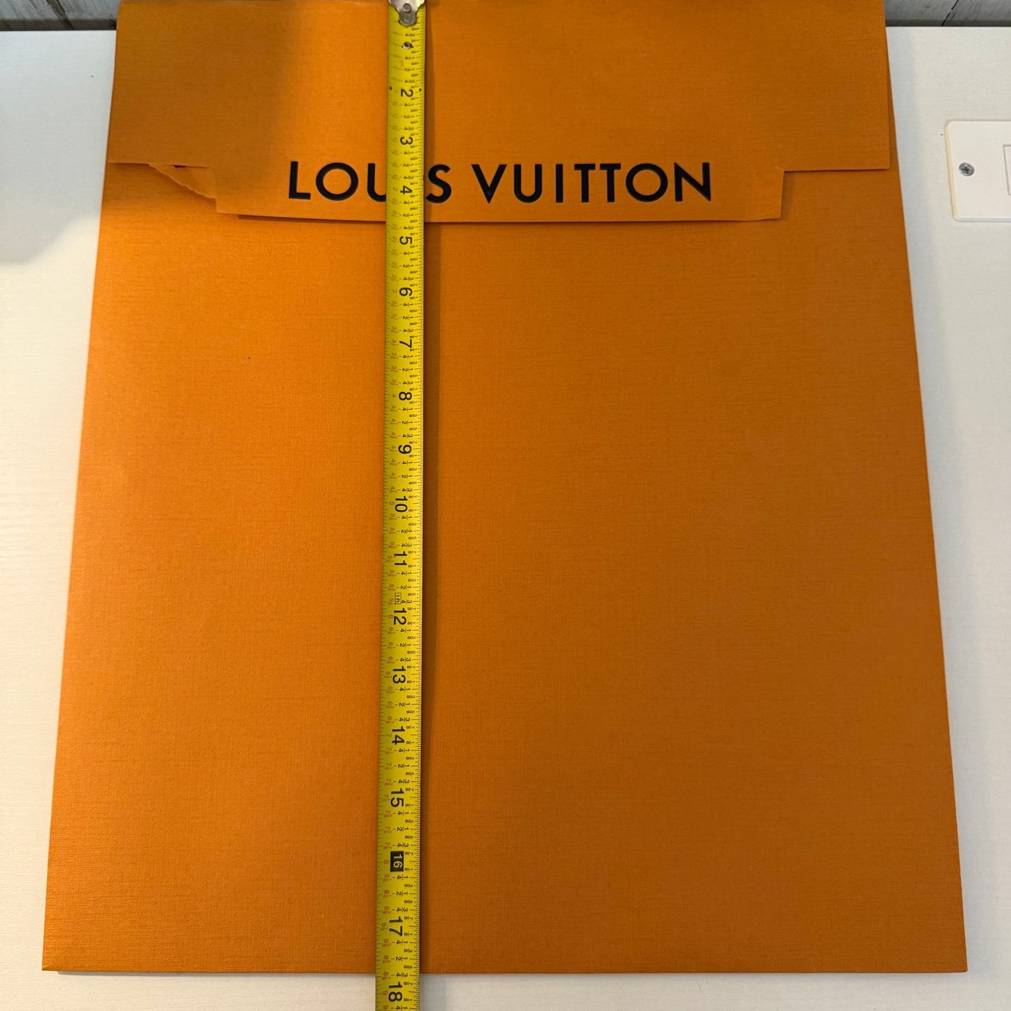 Louis Vuitton Large Orange Gift Envelope Packaging Sleeve Black Logo 17x13