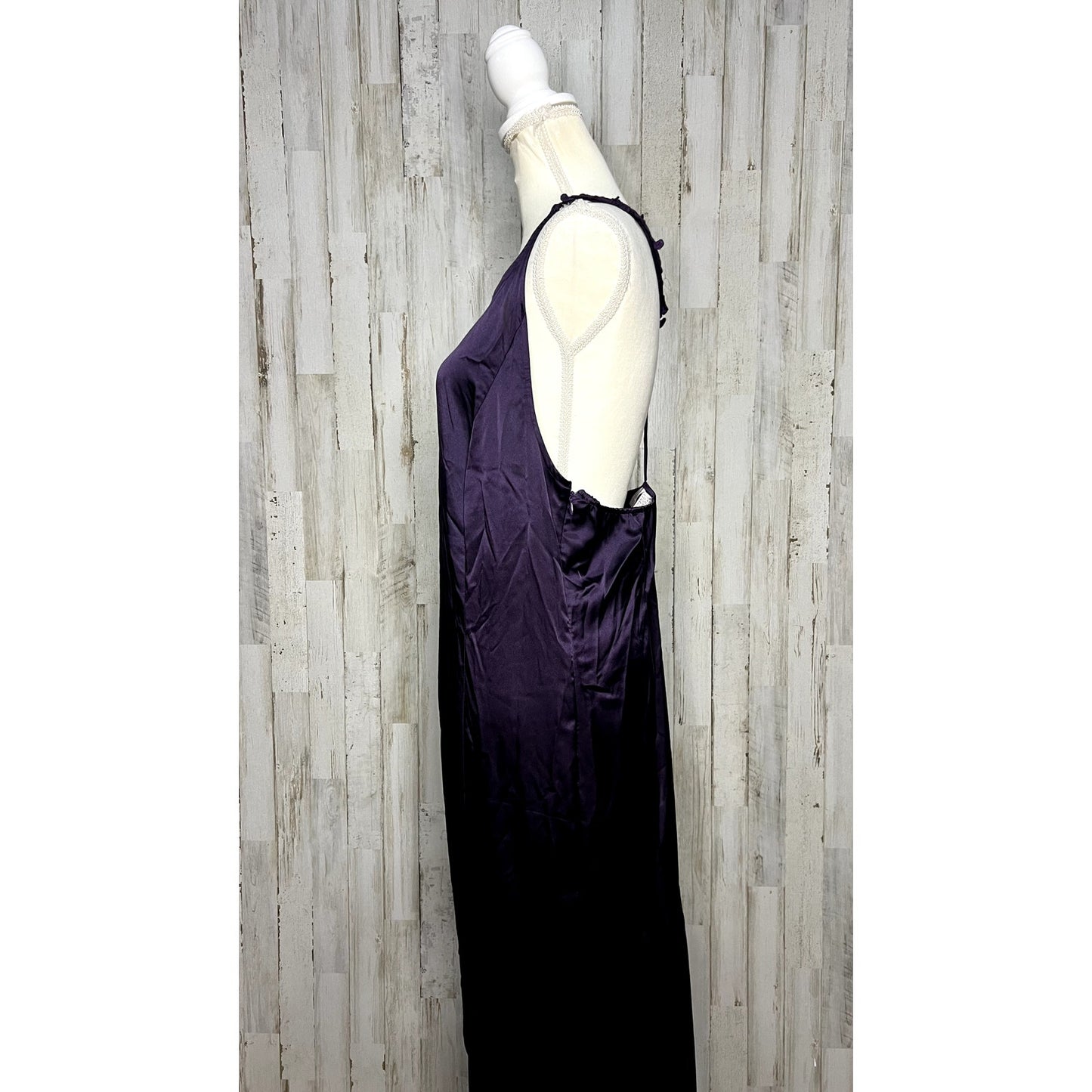 Newport News Women's Size 16 Dark Purple Satin Maxi Dress Formal