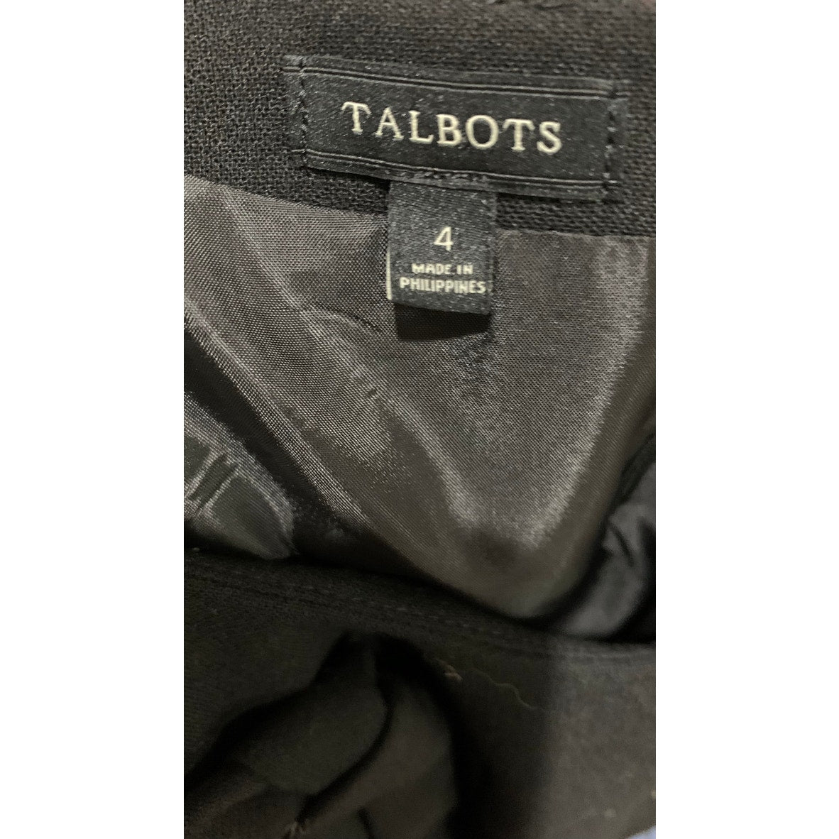 Talbots Dress Womens Size 4 Black Wool Sheath Knee Length