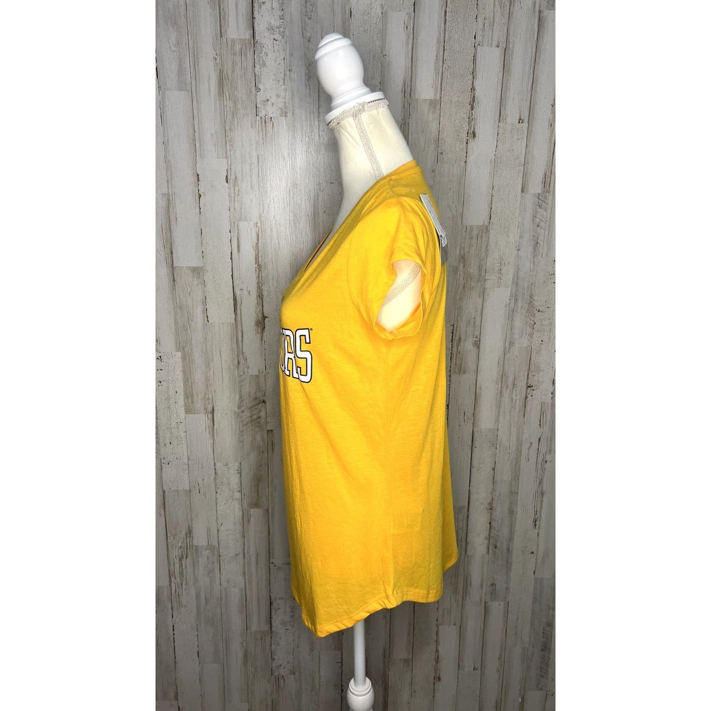 NWT NHL Nashville Predators Women's Small Yellow V-Neck Short Sleeve T-Shirt