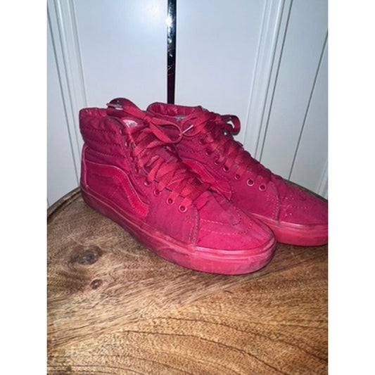 Vans SK8-Hi Red High Top Men's 7/ Women's 8.5 Sneakers Casual Lace Up Shoes