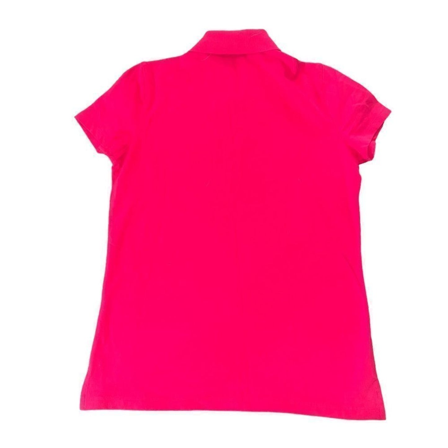 NWOT St. John’s Bay Polo Shirt Womens Size Small Bright Pink Pique Knit Short