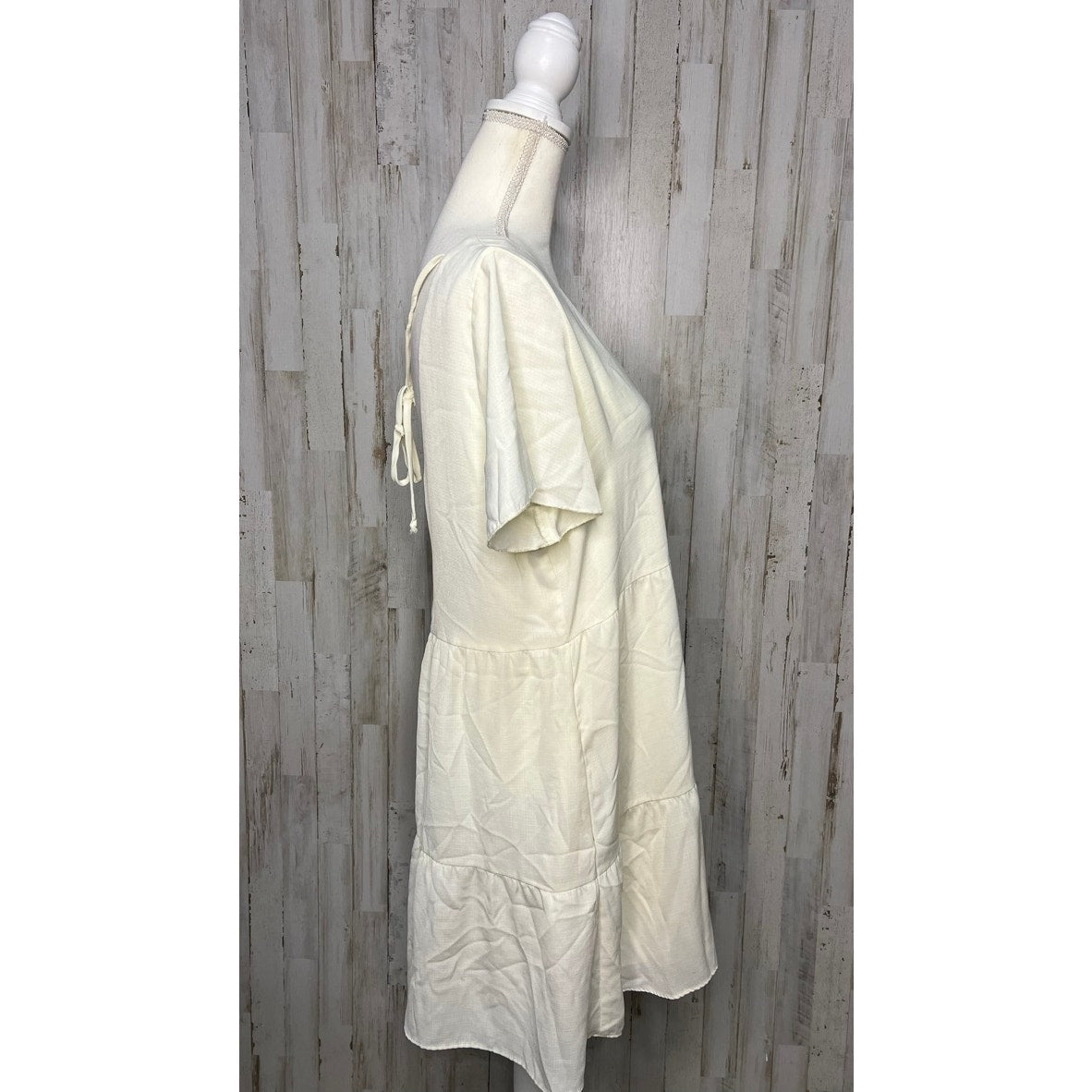 Show Me Your Mumu Women's Size Large Cia Mini Dress White Tiered A-Line