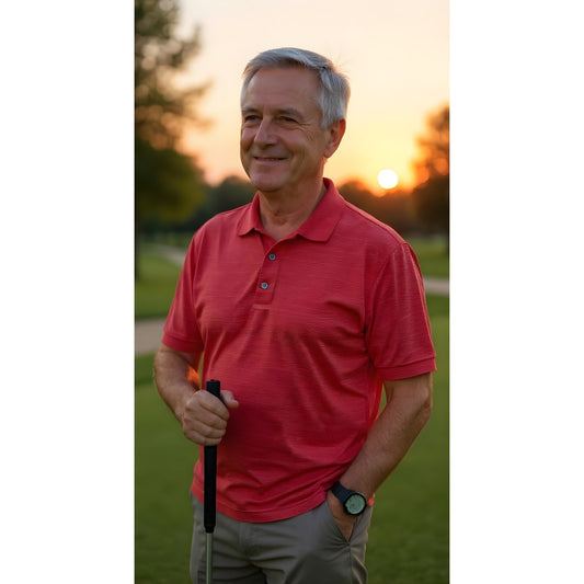 Peter Millar Men's XL Coral Striped Short Sleeve Polo Golf Shirt