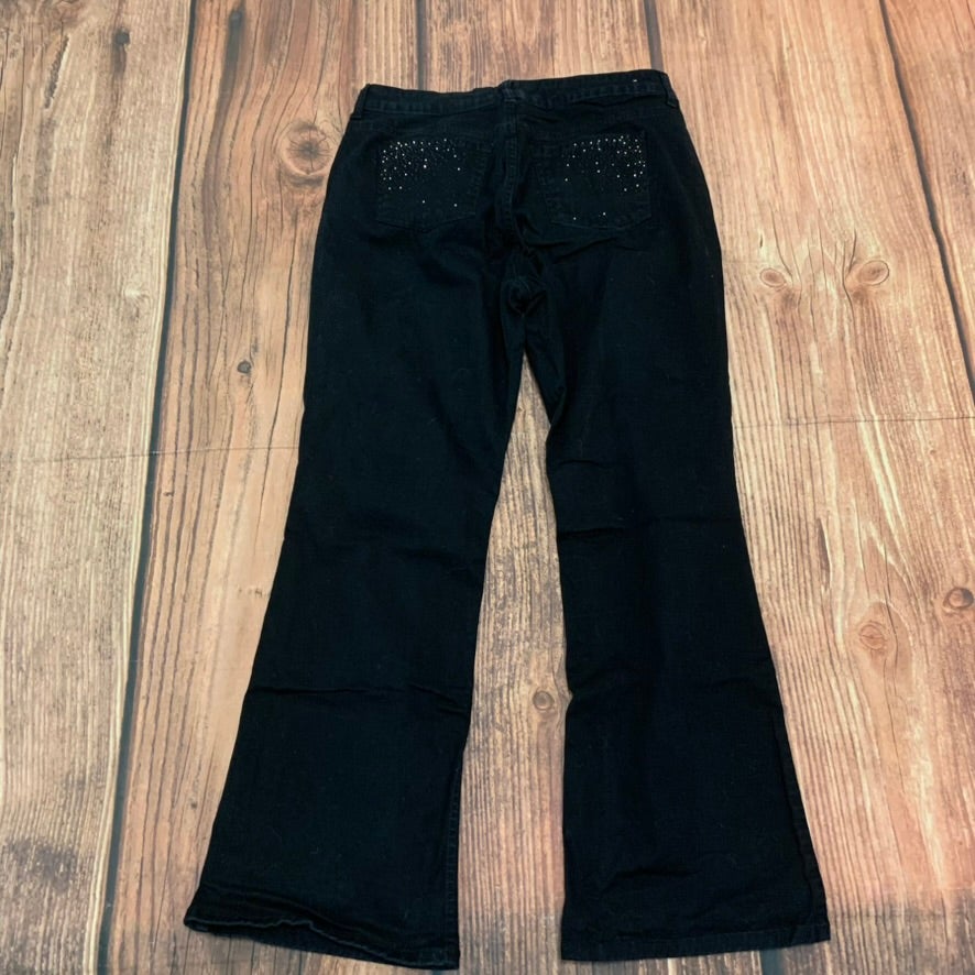 Laura Ashley Jeans Womens Size 14W Black Bootcut Stretch