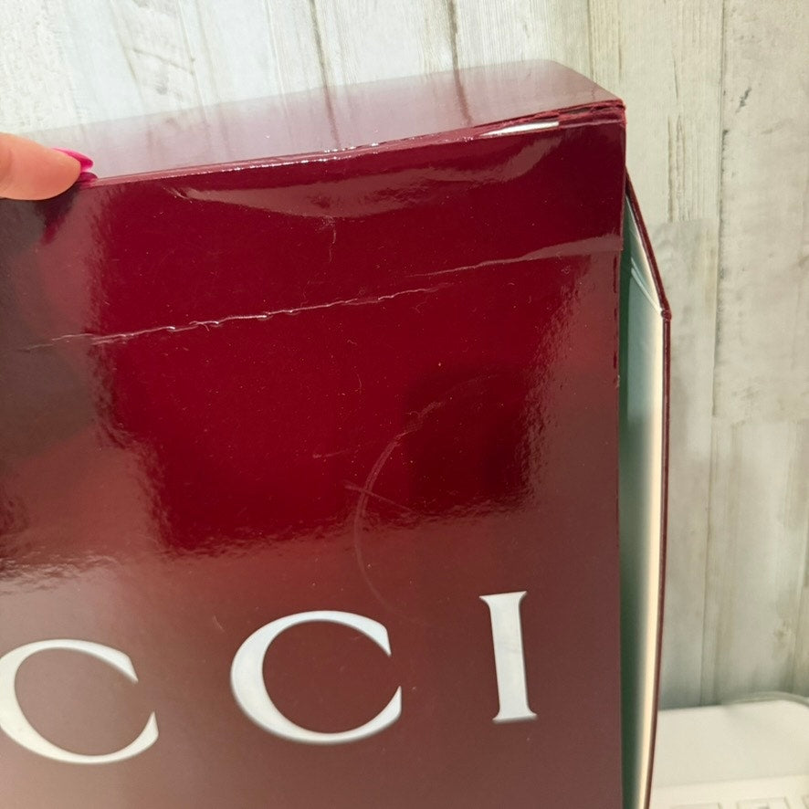 Gucci Large Red Glossy Gift Box White Logo Rigid Display 18x15x6 DAMAGED