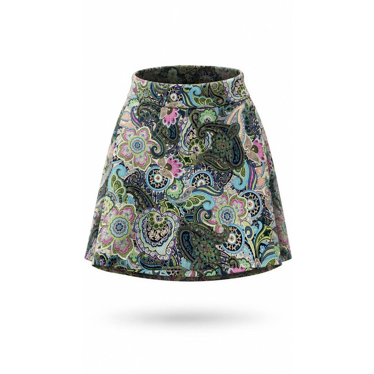 Talbots Petites Paisley Pencil Skirt Size 10P Blue Green