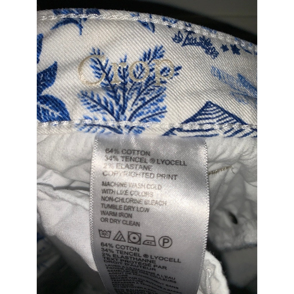 Tommy Bahama Women's Beach Hut Print Cropped Jeans Size 31x24 Multicolor