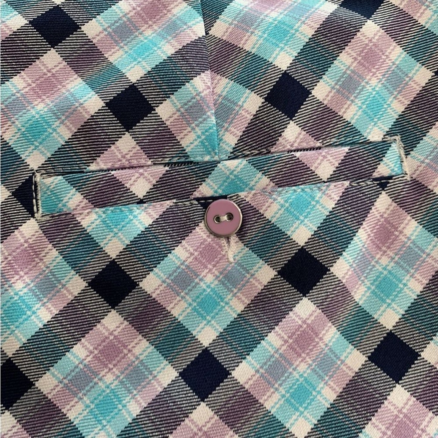 Lady Hagen Skort Womens Size 14 Plaid Blue Teal Purple Golf Tennis Side