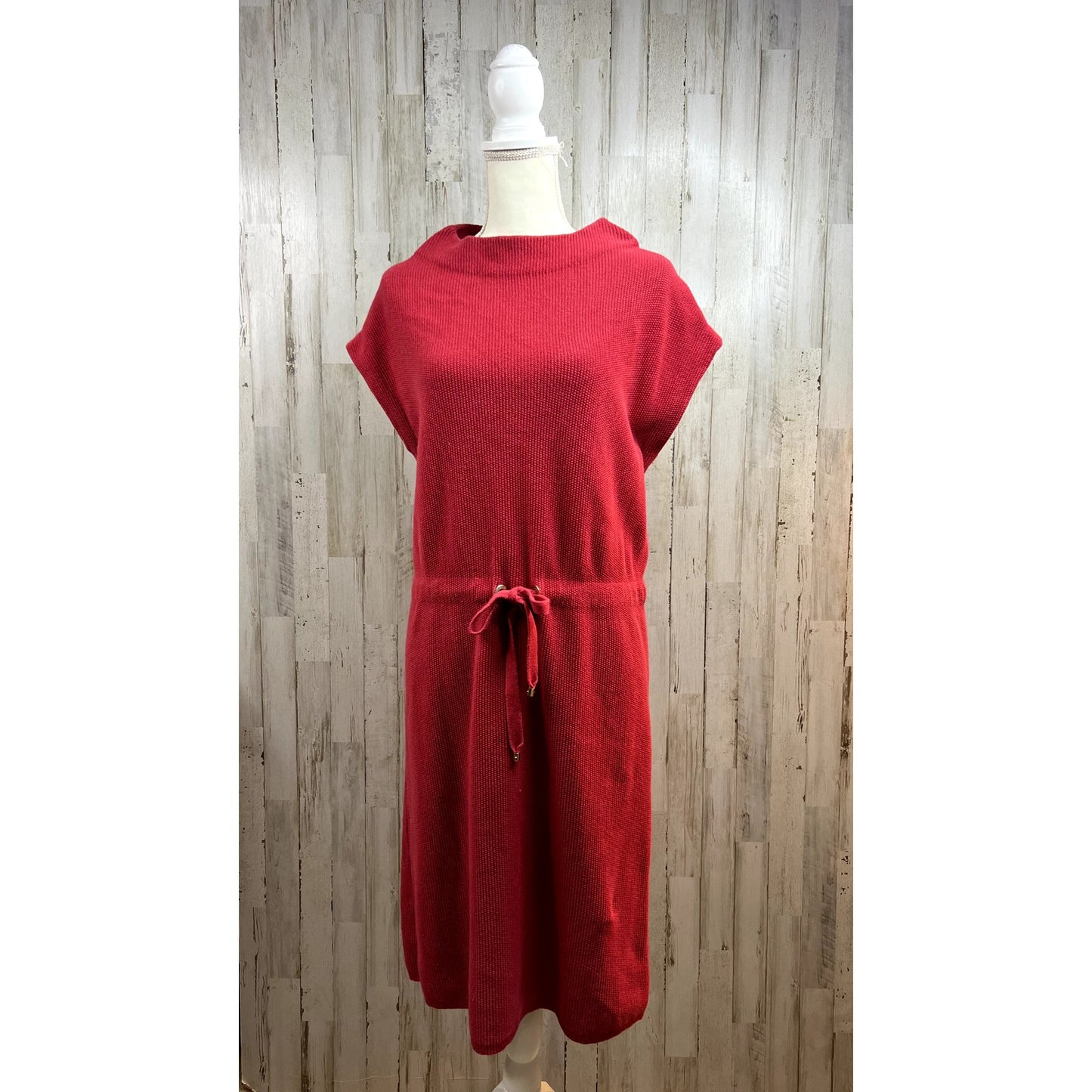 Vintage Lilly Pulitzer Red Knit Dress Women's Small Sleeveless Mock Neck