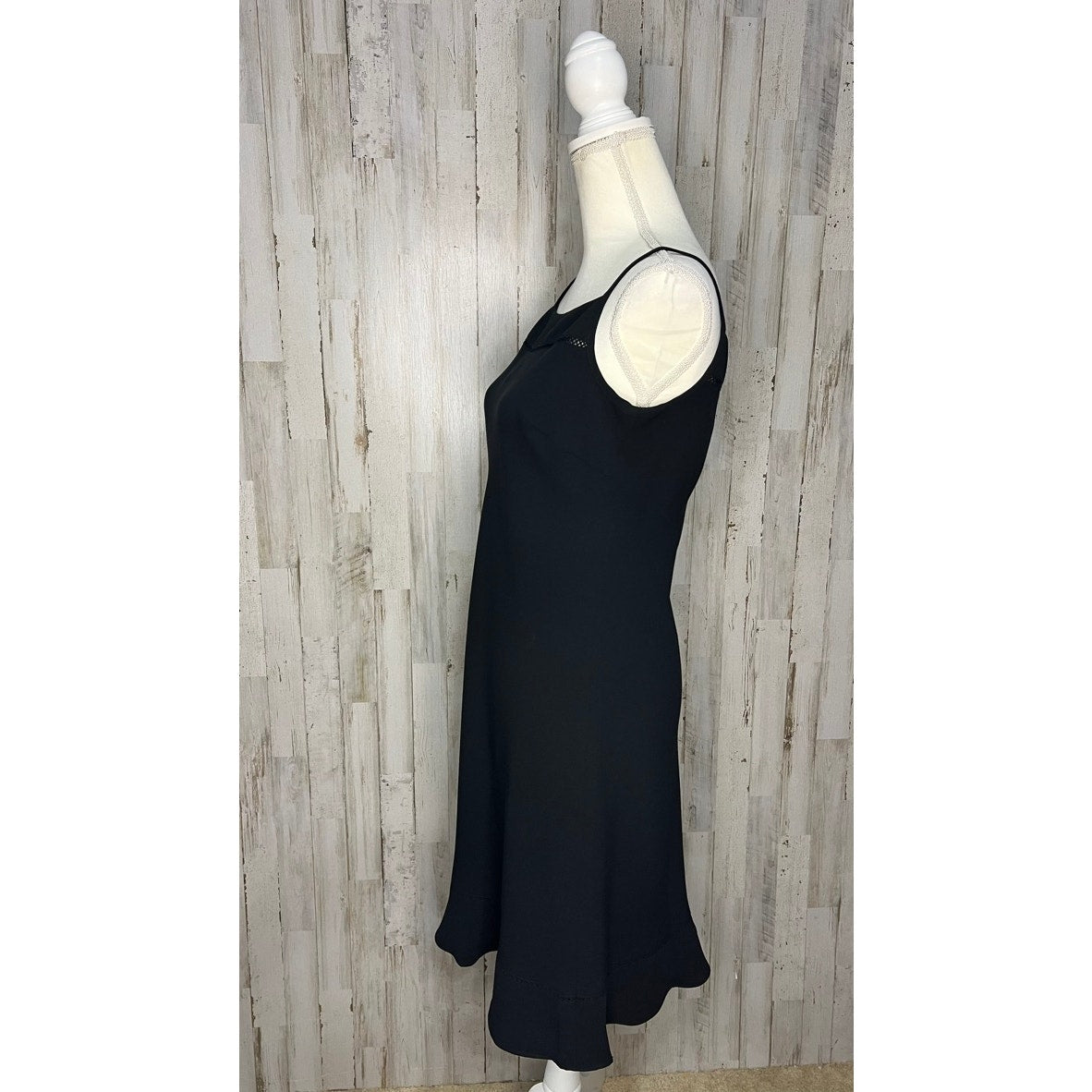 Ann Taylor LOFT Petite Black Spaghetti Strap Midi Dress 4P Formal