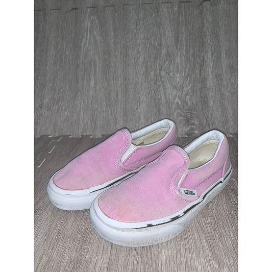 Vans Classic Slip-On Shoes Kids Size 11.5 Pink/lavender purple Canvas Casual Flats