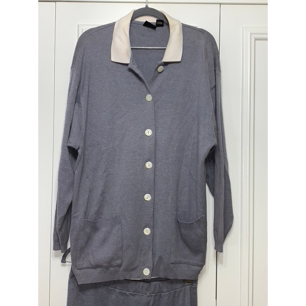 Lizsport Women's Lounge Set Gray Long Sleeve Size Large Casual Fall Outfit