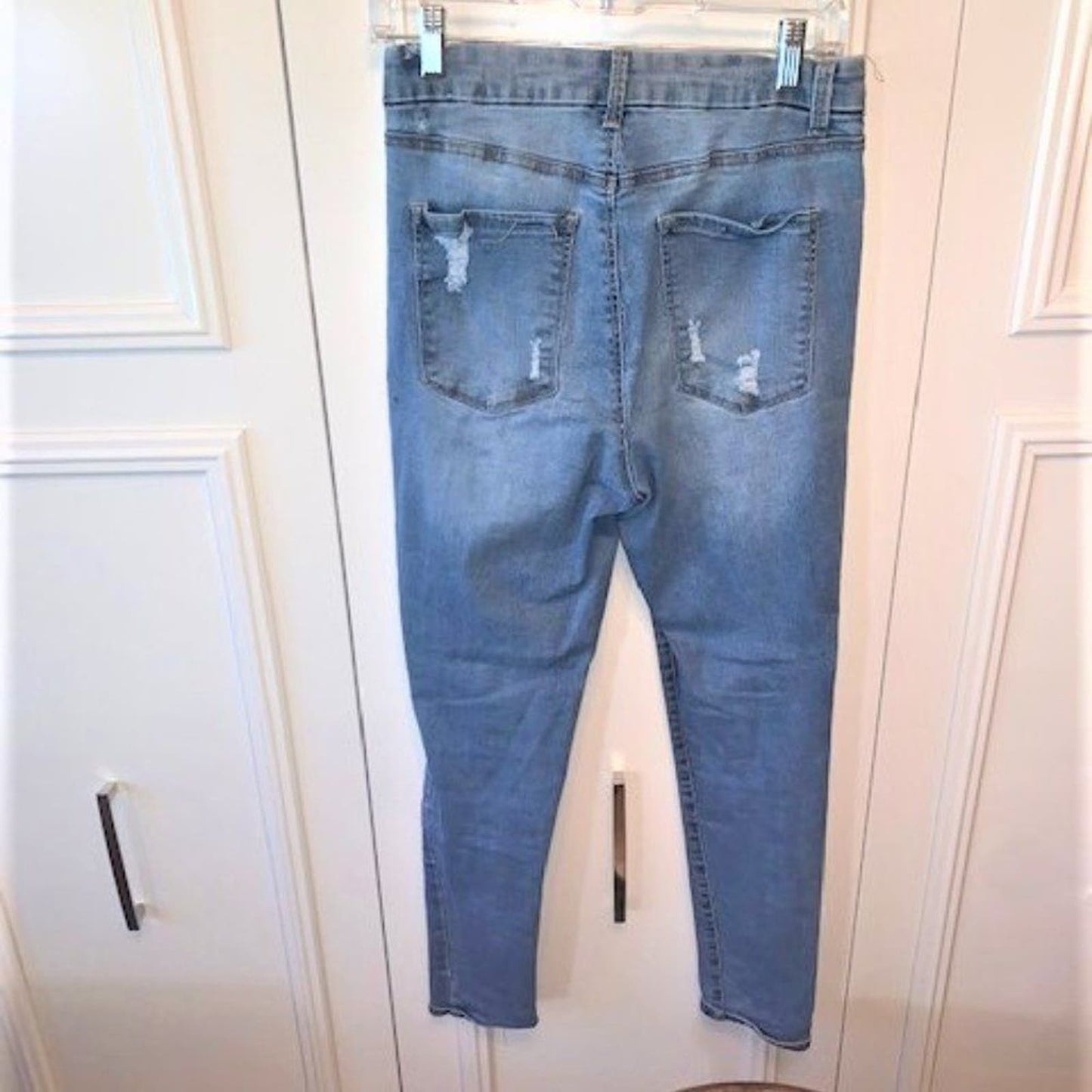 high rise blue skinny jeans  13